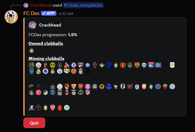 Clubs Completion Progress